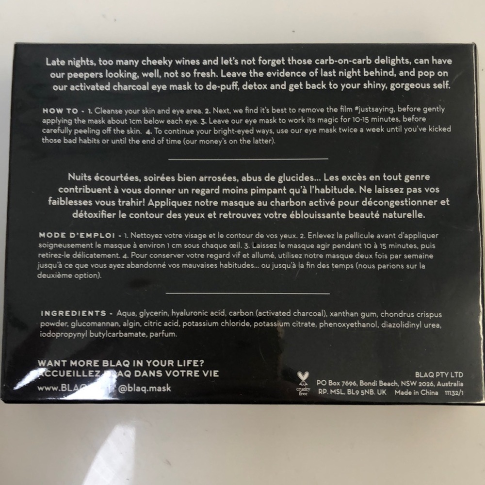 NEW IN PACKAGING BLAQ EYE MASKS - Picture 2 of 2
